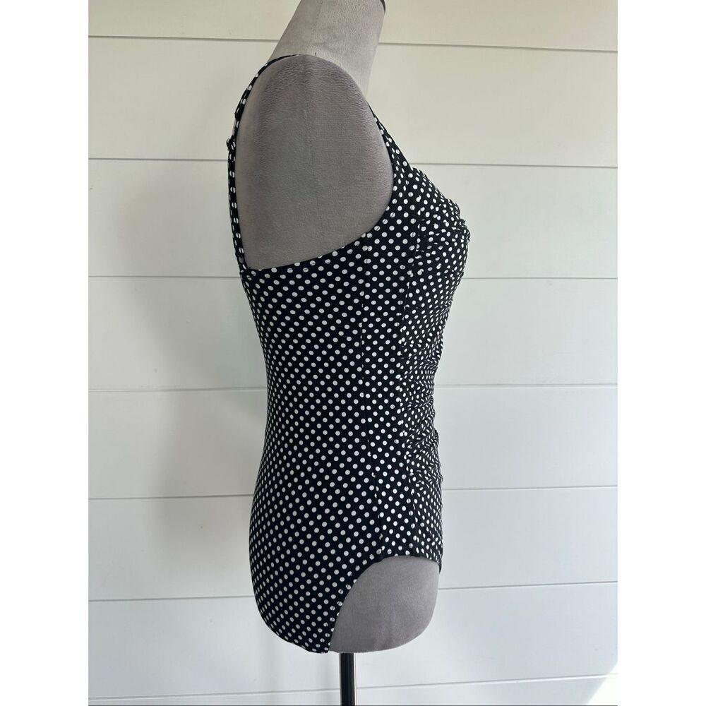 NWT NIPTUCK Joanne Black Polka Dot Print One-piece Swimsuit. Size 8 - Picture 5 of 14